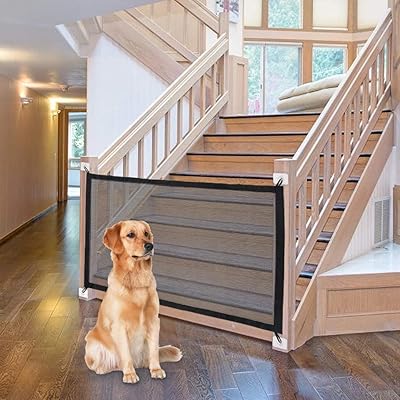 Barrière magique pour chien porte d'entrée en maille pour chiens filet d'isolation portable