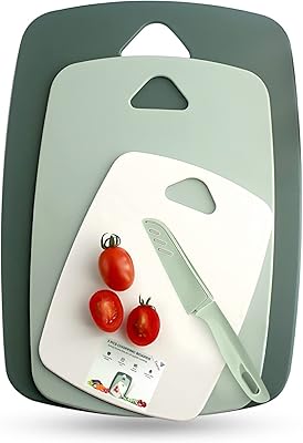 Planche à découper exacte, lot de 3 couteaux, planche à découper pour la cuisine,