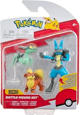 Ensemble de figurines de combat pokémon pkw2677 - livré avec growlithe, drippy