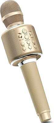 Microphone de karaoké sans fil gincor microphone bluetooth portable avec double