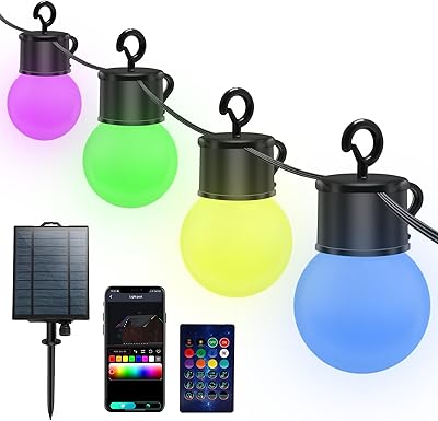 Lumières solaires d'extérieur luxonic, led rvb 7,5 m avec 25 ampoules, lumière étanche