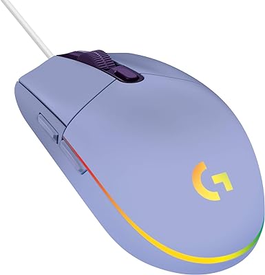 Souris de jeu logitech g lightsync 203, 8 000 dpi, boutons et vagues