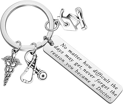 Porte-clés cadeau de médecin breloque en caducée de docteur bijoux médicaux cadeaux