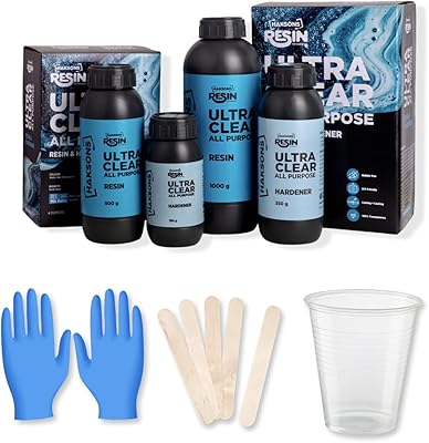 Résine époxy tout usage haxons ultra clear et durcisseur, résine cristalline, kit