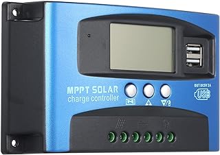 Contrôleur de charge solaire mppt 40a, double écran lcd usb, régulateur automatique, chargeur
