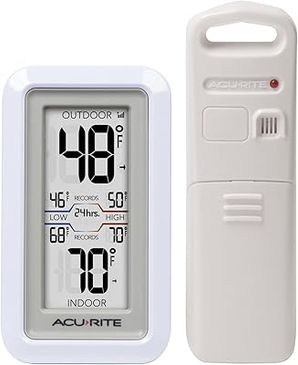 Thermomètre numérique précis 02049 avec température intérieure/extérieure, blanc