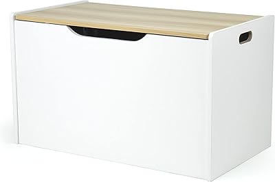 Boîte de rangement pour jouets à charnière humble crew expedition avec couvercle, blanc