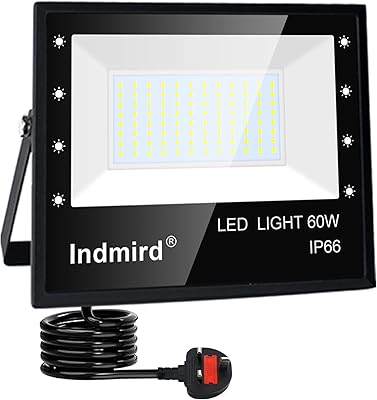 Projecteur extérieur led 60w lumière d'indemnisation 6000 lumens 6500k du jour blanche étanche