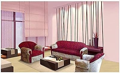 Ensemble de canapé de salon moderne mb furniture (crème classique/rouge) - 3 pièces