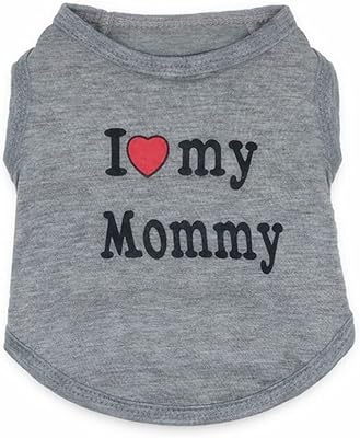 Chemise d'été mamo bear pour chiens et animaux de compagnie, t-shirt i love