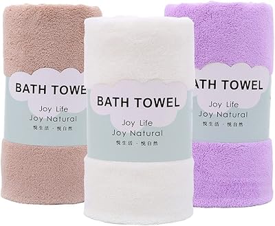 Lot de 3 serviettes de bain en velours corail, serviette de bain douce