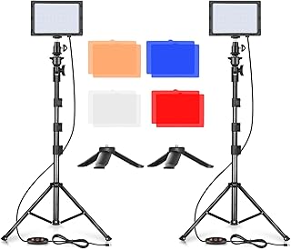 Lampe vidéo led emart 11 luminosité/4 filtres de couleur, éclairage de table continu