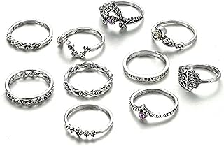 Bague élégante en argent oxydé pour femme (lot de 10) (9160r) de shining diva. Profitez des meilleurs deals du Sénégal sur Diaytar