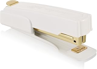Agrafeuse swingline, capacité 20 feuilles, métal durable, petite, demi-bande, vintage, blanc/or (s7042301az)