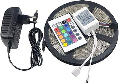 Bande lumineuse led multicolore, 5 mètres, 300 led, avec télécommande et chargeur, 5050