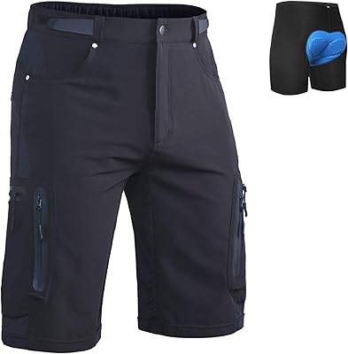 Short de vélo de montagne rembourré 4d pour hommes, léger, coupe ample, short