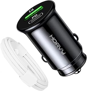 Chargeur de voiture hoavy 48w charge rapide compatible pour iphone et téléphones android