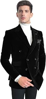 Wemaliyzd veste de costume en velours pour hommes, blazer croisé à revers