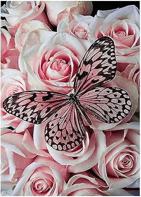 Kit de peinture diamant 5d papillon et rose, peinture entièrement faite à la main