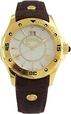 Jovial 12038lglq36 montre en cuir pour femme, 40 mm, mobe, bracelet