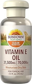 Huile pour la peau à la vitamine e sundown naturals 70 000 ui