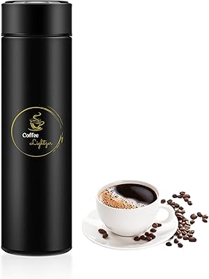 Litzer smart leakproof black digital travel cups tasse thermos isolée sous vide