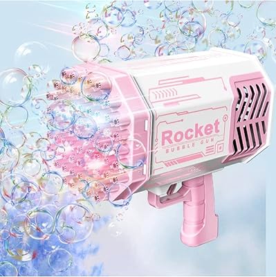 Pistolet à bulles pour adultes et enfants bazooka 69 trous avec machine à