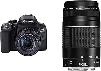 Canon eos 850d + ef-s 18-55mm f/4-5.6 is stm + kit d'objectif 75-300mm