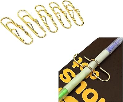 5 pièces trombones en métal, porte-stylo trombone pour planificateur de magazines, adapté à