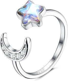 Bagues en argent sterling 925 avec pierre de lune pour femmes, bagues lune
