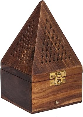 Kwisera® brûleur d'encens en bois bakhoor brûleur pyramidal parfum d'intérieur décoration d'intérieur porte-encens