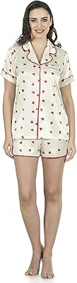 Ensemble de vêtements de nuit deux pièces avec short en satin à col