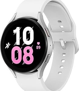 Montre intelligente samsung galaxy watch 5 44 mm lte avec suivi du corps, de la santé, de la forme physique et du sommeil, batterie améliorée, verre saphir, suivi gps amélioré, version américaine, lunette argentée avec bande blanche. Diaytar Sénégal : Innovation digitale et prix attractifs