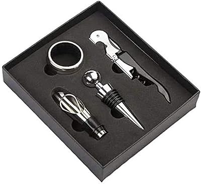 Ensemble d'ouvre-bouteille de vin rouge 4 pièces, couteau à pot en liège hippocampe