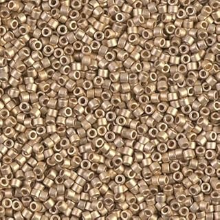 Perles de rocaille cylindriques miyuki delica 11/0 - plaqué or 24 carats mat
