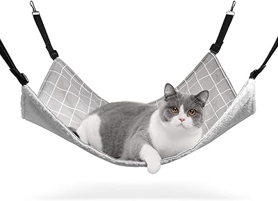 Hamac réversible et respirant pour chat comsafe avec sangles réglables et crochets métalliques
