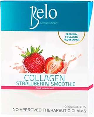 Poudre de smoothie belo au collagène et à la fraise 10 sachets