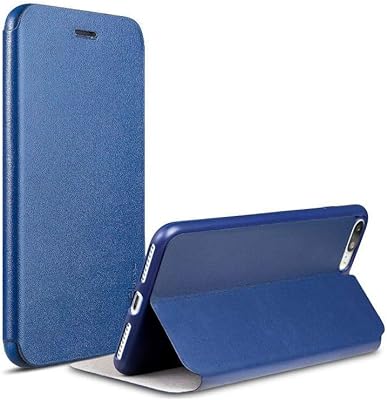 Housse en cuir pliable x-level compatible avec iphone 8 plus - bleu