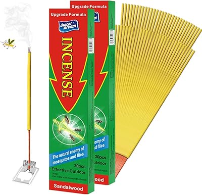 Répulsif anti-moustiques pour l'extérieur, bâtons d'encens 100 % naturels - meilleur répulsif anti-moustiques et insectes pour l'extérieur (vert - paquet de 2 (60 pièces)). Diaytar : La révolution discount est en marche