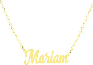 Collier plaqué or 21 carats avec le nom maryam, plaqué or, sans pierres