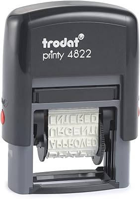 Tampon auto-encreur trodat 4822 pour imprimer 12 phrases anglaises - encre rouge