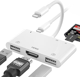 Adaptateur lightning vers hdmi pour iphone, adaptateur usb femelle otg compatible avec iphone/ipad/ipod