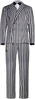 Adaway hommes gomez addams famille addams cosplay costume rayé blazer, pantalon, chemise