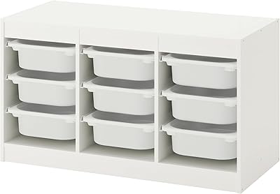 Ensemble de rangement ikea trufast avec boîtes, 99x44x56 cm, blanc/blanc. Votre marketplace de proximité digitale : Diaytar