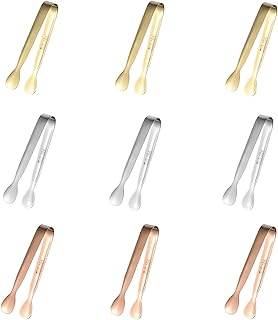 Pinces alimentaires en acier inoxydable, 9 pinces à sucre, 11 cm en acier