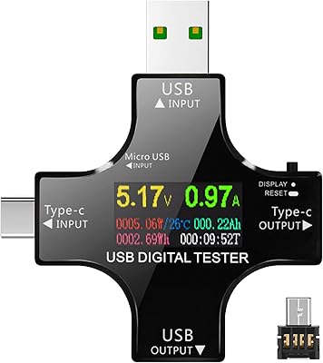 Testeur usb type c 2 en 1 avec écran couleur lcd ips testeur de tension, de courant et de tension mini multimètre numérique avec connecteur otg. Diaytar Sénégal : Votre guichet unique pour tous vos achats