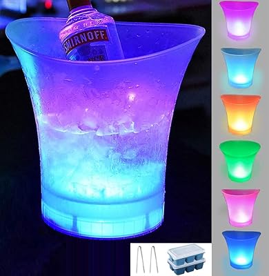 Seau à glace led 7 couleurs dégradées récipient boisson de grande