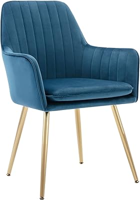 Chaise de salle à manger en velours à dossier moyen mahmayi, fauteuil