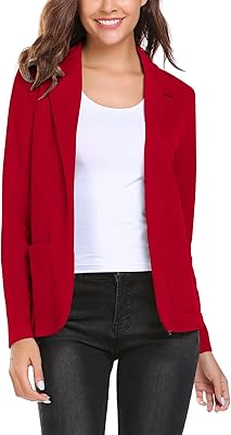 Blazer décontracté pour femme pour le travail et le bureau, ouvert sur le devant,