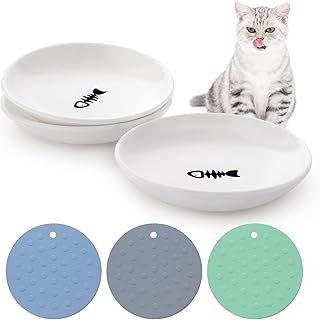 Bols de nourriture en céramique pour chat : 3 bols de nourriture humide